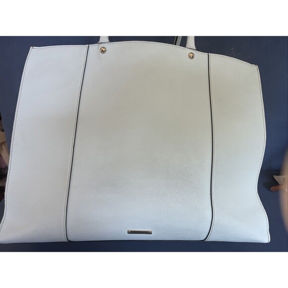 REBECCA MINKOFF M A B Blue Leather Large Tote Shoulder Bag Purse Satchel Tassel - Picture 5 of 15